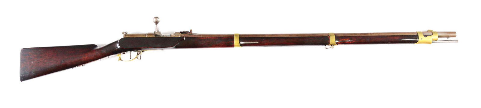 (A) DREYSE NEEDLE FIRE RIFLE.: German mid-19th Century Dreyse Needle Gun (Zundnadelgewehr), of an unknown type. The rifle does not match any of the standard military variants, and a review of German reference books did not yield an
