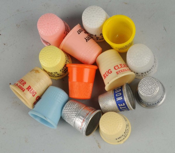 Lot of 14: Advertising Thimbles.: Includes Middletown, Mount Joy, Steelton, and others. Size: