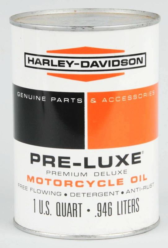 Harley Davidson 1-Quart Oil Can.: Description 1960s. Unopened. No significant wear to note. Condition (Near Mint). Size 5 - 1/2" T.
