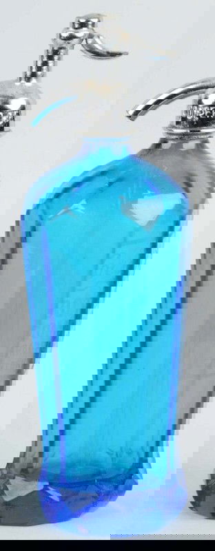 Blue Glass Coca-Cola Seltzer Bottle.: Description Bradford, PA. Minor chips and nicks, mostly to base, and light overall wear. Condition (Very Good Plus). Size 11 - 3/4" T.