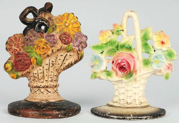 Lot of 2: Cast Iron Mixed Flower Doorstops.: Description Manufactured by Creations. Condition (Very Good - Excellent). Size Largest: 6 - 1/4" T.