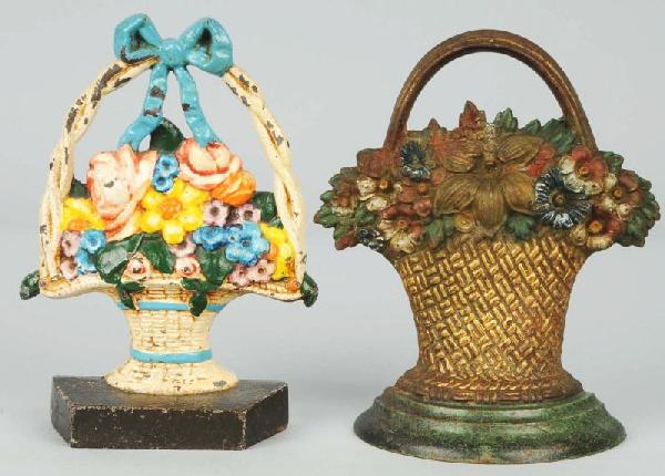 Lot of 2: Cast Iron Mixed Flower Doorstops.: Description Manufactured by cjo (Judd Co.) and B&H. Condition (Very Good). Size Largest: 8 - 1/2" T.