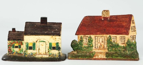 Lot of 2: Cast Iron Cottage Doorstops.: Description Manufactured by Gray Iron Casting Company and National Foundry. Condition (Very Good). Size Largest: 5 - 3/4" T.
