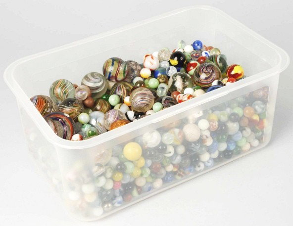 Large Lot of Marbles.: Includes a grouping of handmade and machine made marbles. Size: