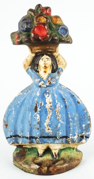 Cast Iron Peasant Girl Doorstop.: Hubley, cat. #5. Size: 9" T.