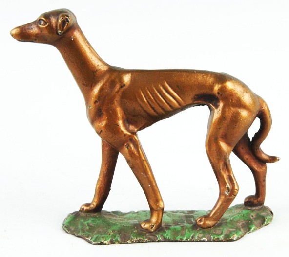 Cast Iron Greyhound Doorstop.: Full-figure. Size: 6 - 3/4" T.