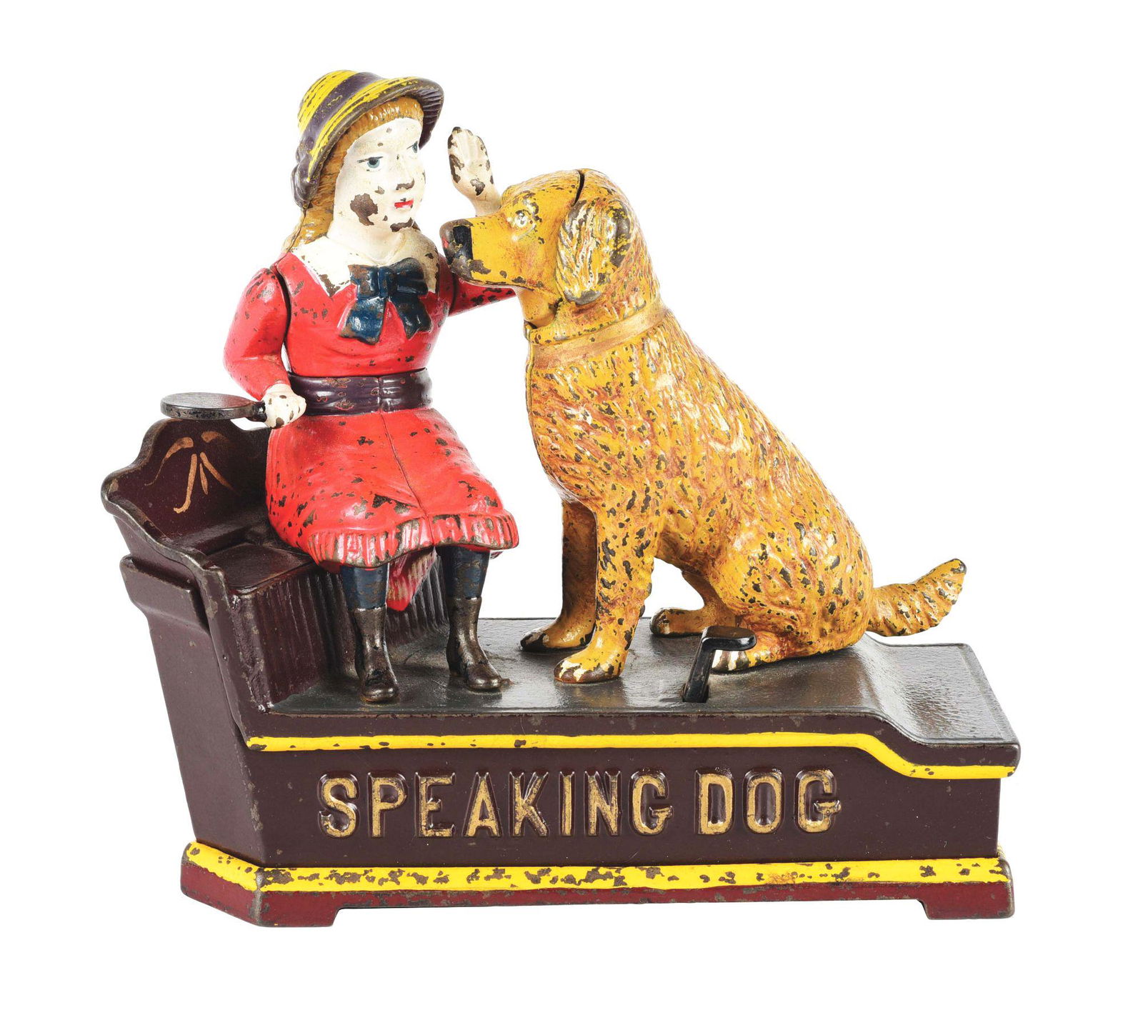 SHEPARD CAST IRON SPEAKING DOG MECHANICAL BANK. (1 of 5)