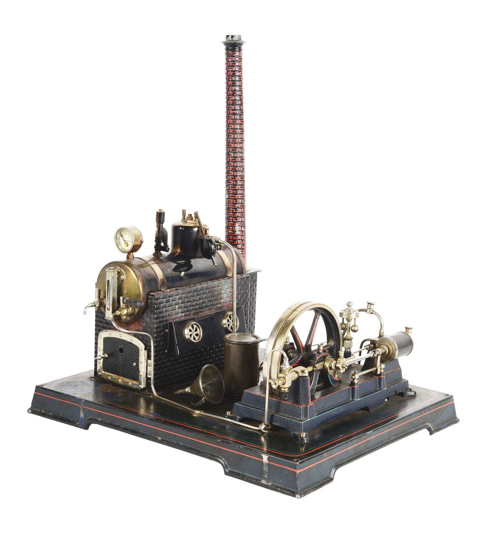 EARLY GERMAN HORIZONTAL STEAM ENGINE PLATFORM TOY. (1 of 4)