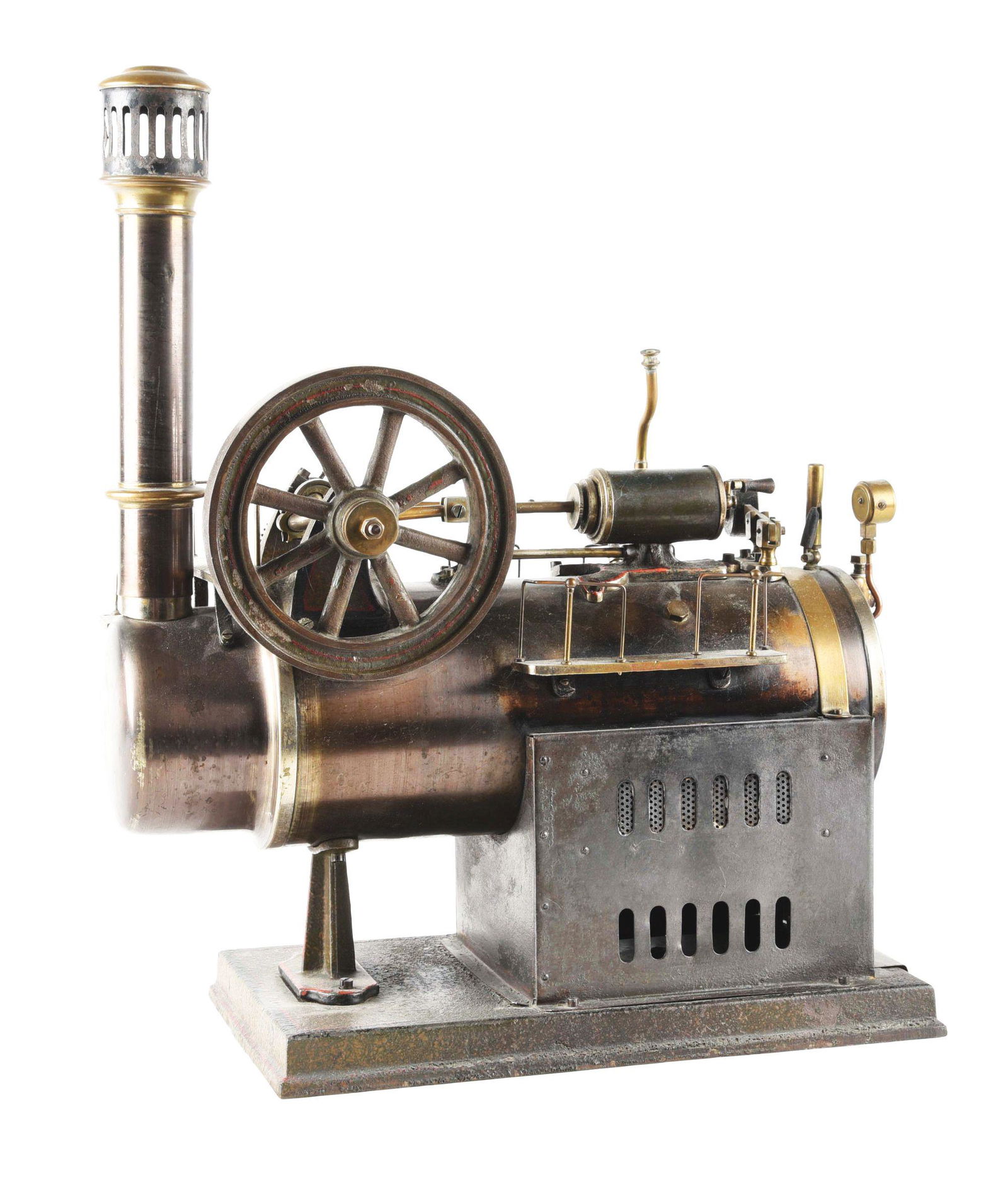 EARLY GERMAN FALK HORIZONTAL STEAM ENGINE. (1 of 3)