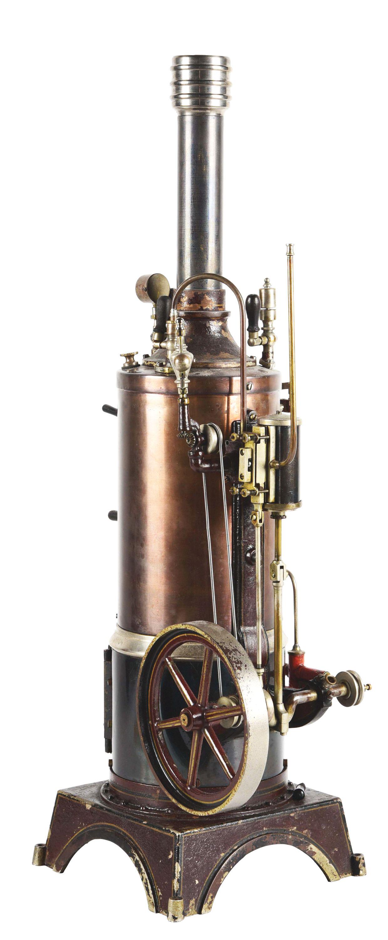 LARGE GERMAN CARETTE VERTICAL STEAM ENGINE. (1 of 4)
