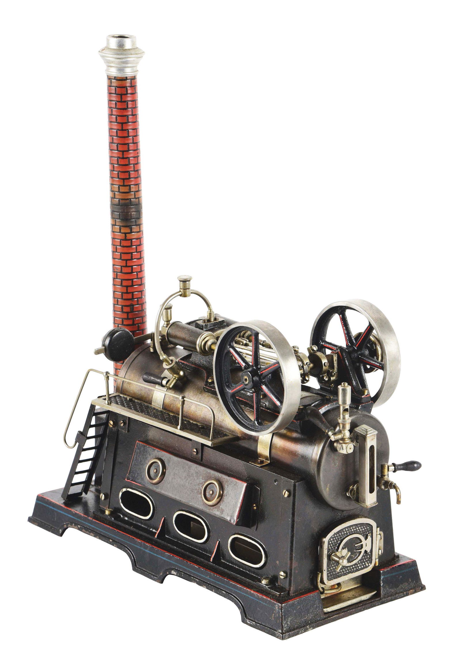 EARLY GERMAN DOLL & CO. OVERTYPE STEAM ENGINE ON CAST I (1 of 4)