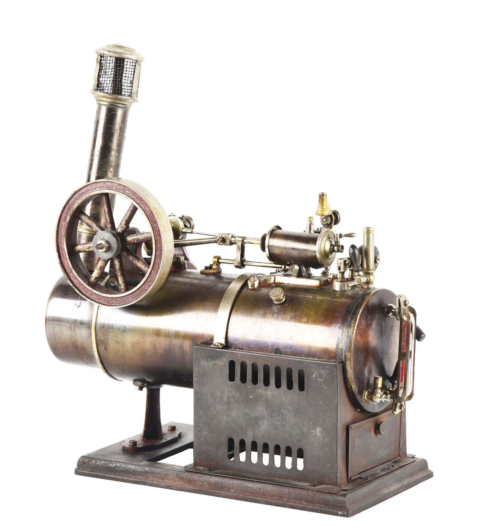 EARLY GERMAN SCHOENNER OVERTYPE STEAM ENGINE. (1 of 5)