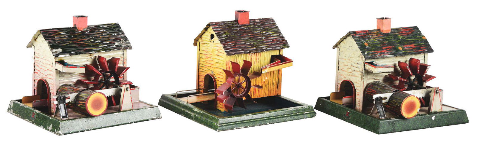 LOT OF 3: EARLY GERMAN HAND PAINTED DOLL COMPANY STEAM (1 of 5)