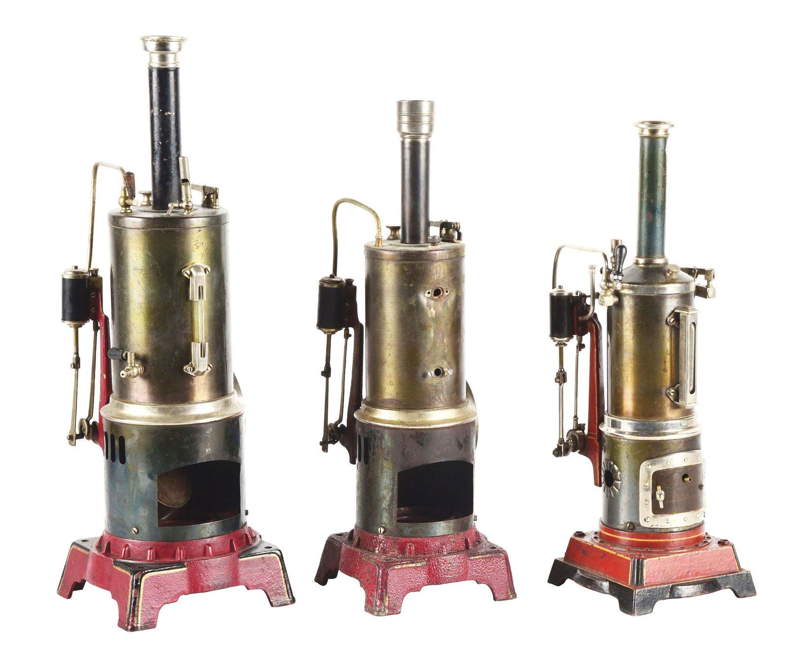 LOT OF 3: EARLY GERMAN VERTICAL STEAM ENGINE MODELS. (1 of 4)