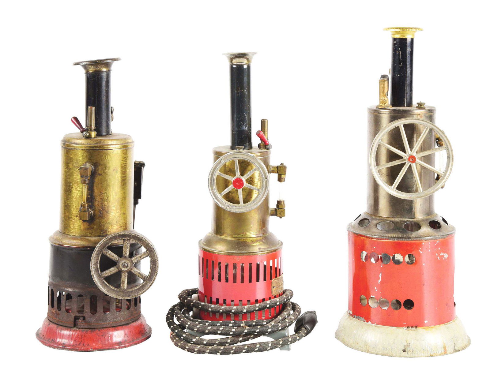 LOT OF 3: VERTICAL STEAM ENGINE TOYS. (1 of 4)