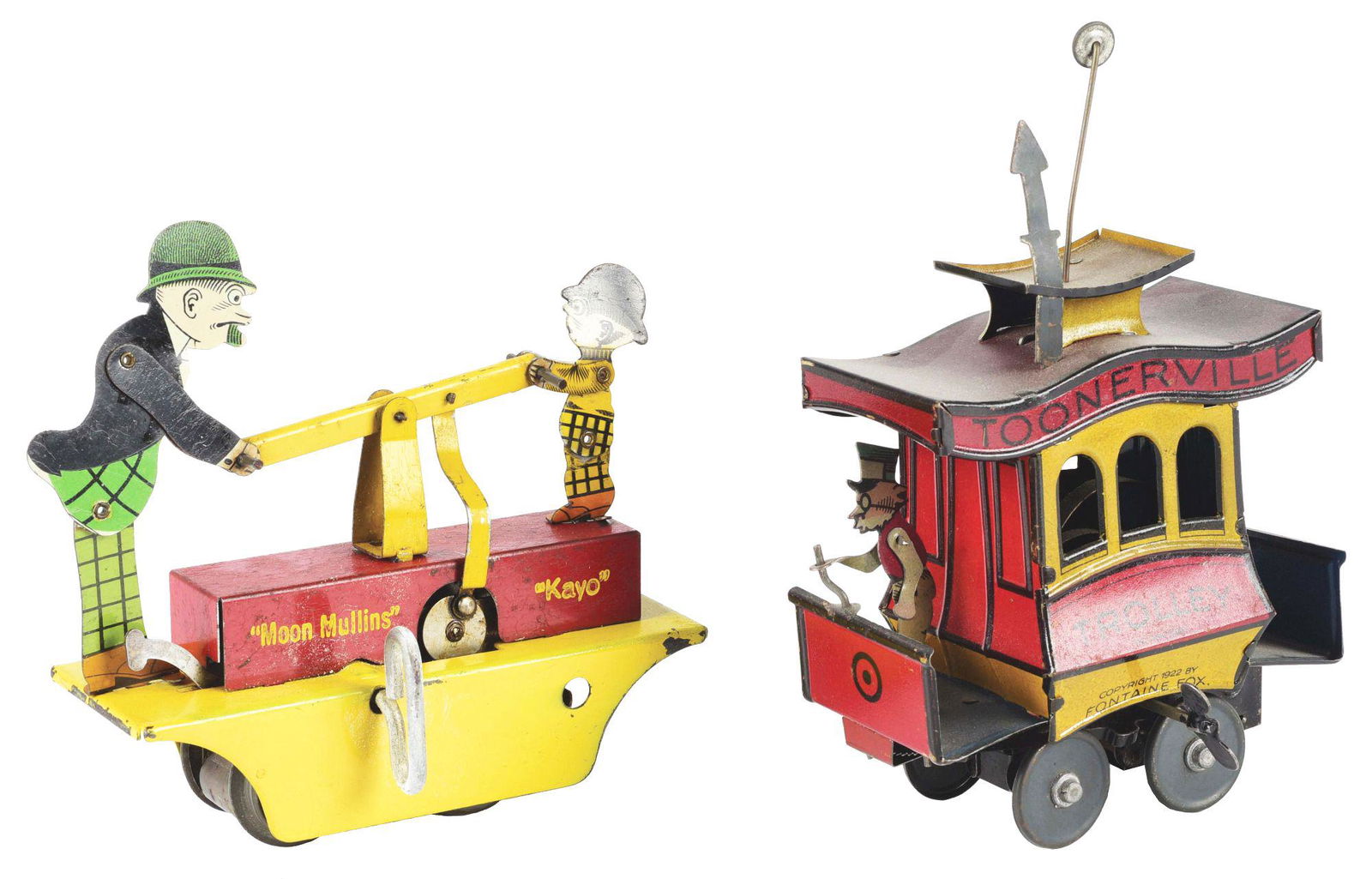 LOT OF 2: EARLY GERMAN AND AMERICAN MADE TIN LITHO (1 of 4)