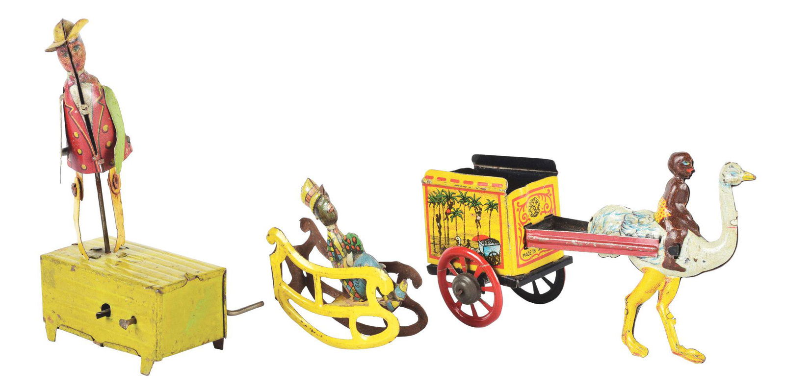 LOT OF 3: GERMAN TIN LITHO PENNY TOYS. (1 of 4)