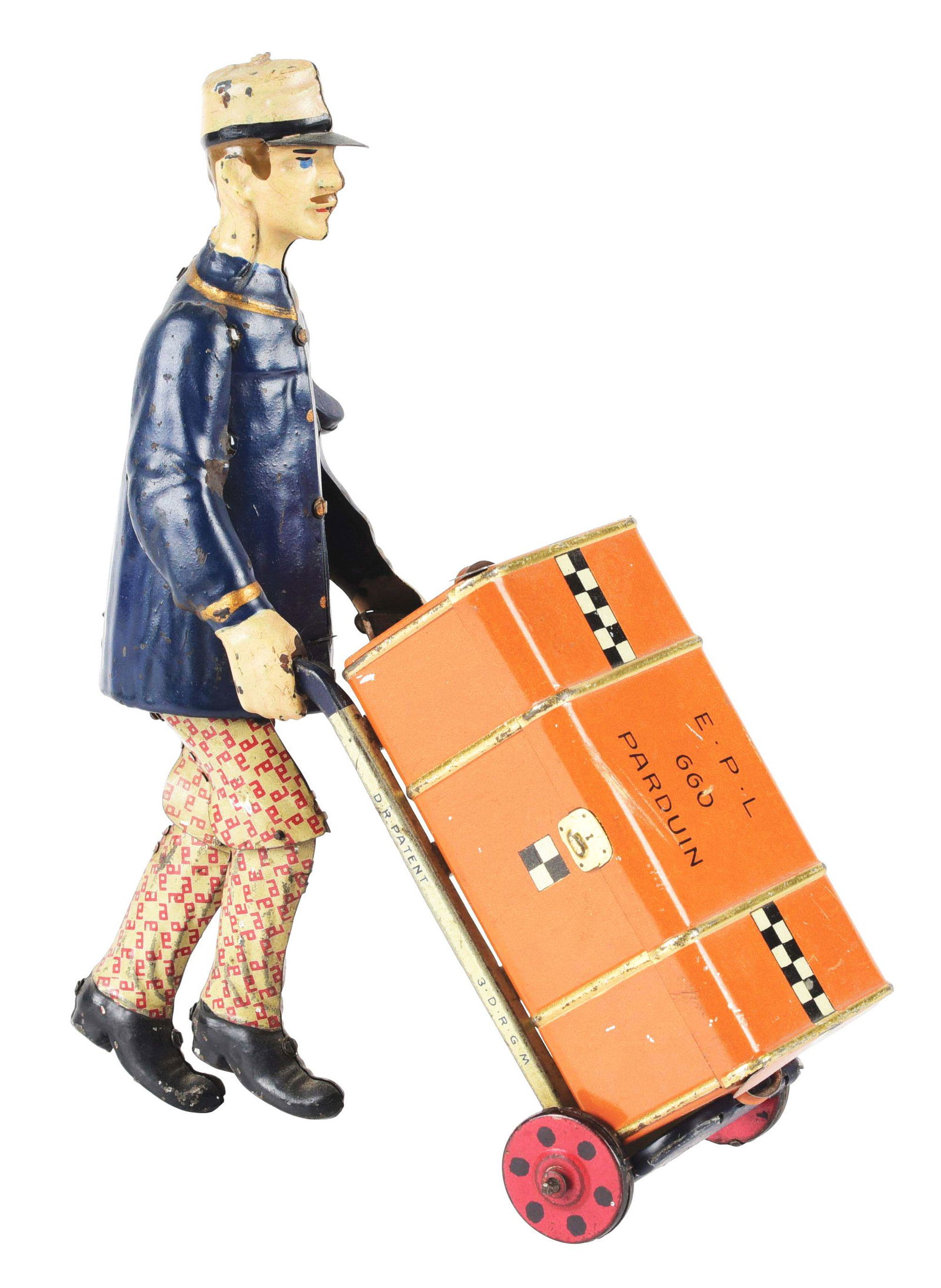 GERMAN LEHMANN TIN LITHO ADAM THE PORTER TOY. (1 of 6)