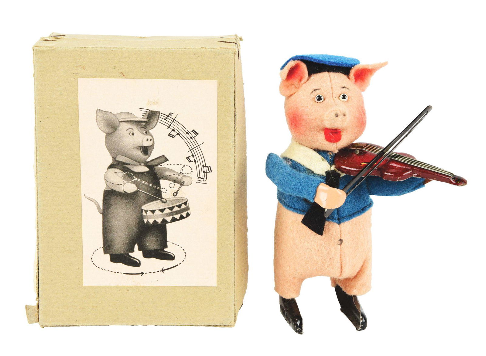 GERMAN SCHUCO WIND-UP THREE LITTLE PIGS VIOLIN PLAYER. (1 of 5)