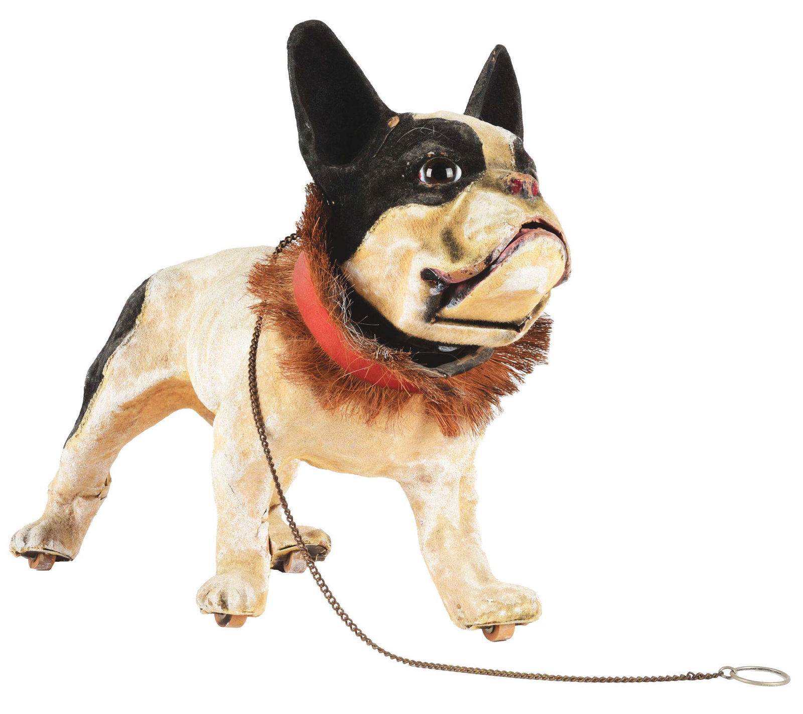 EARLY FRENCH PAPER MACHE TOY BULLDOG. (1 of 5)