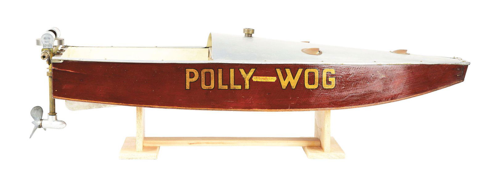 EARLY H. E. BOUCHER POLLY-WOG MODEL BOAT WITH ORIGINAL (1 of 6)