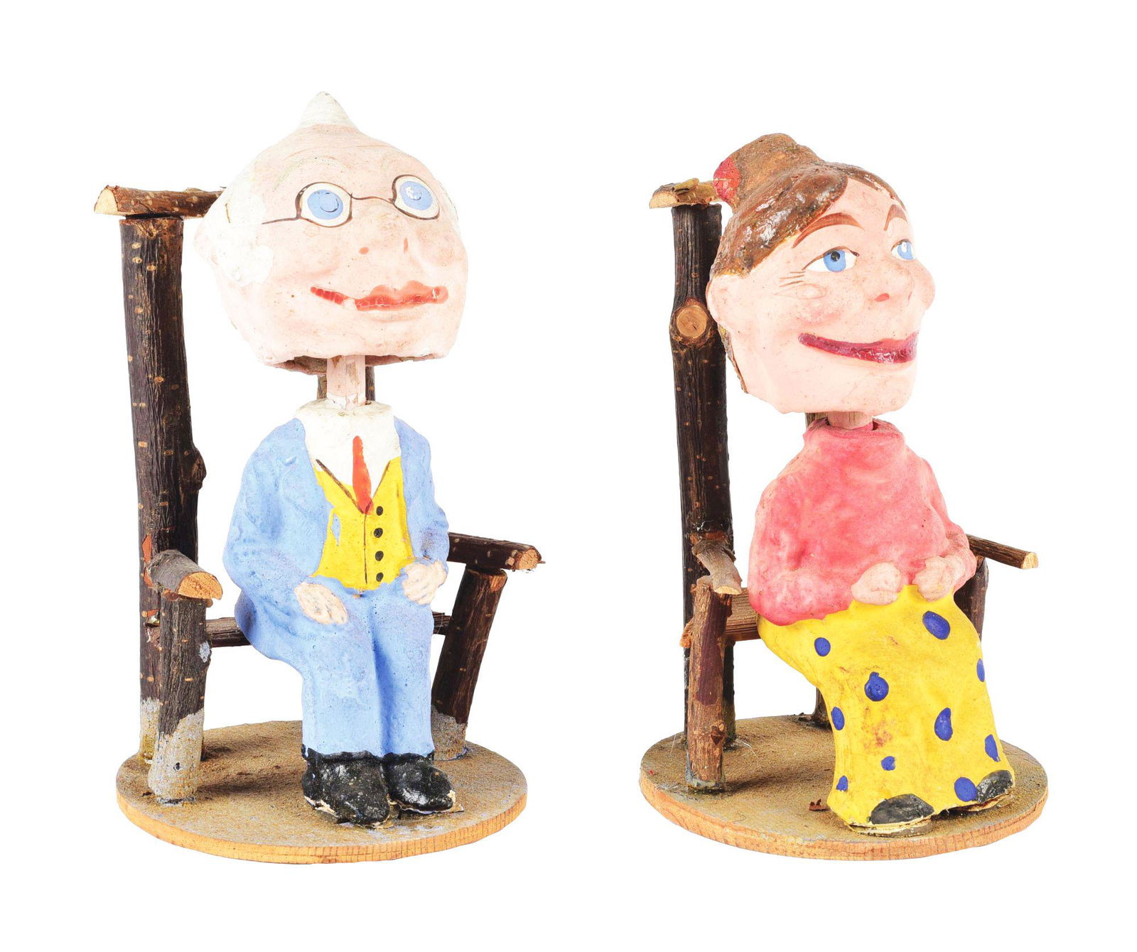 LOT OF 2: EARLY COMPOSITION FOXY GRANDPA AND GRANDMA (1 of 4)