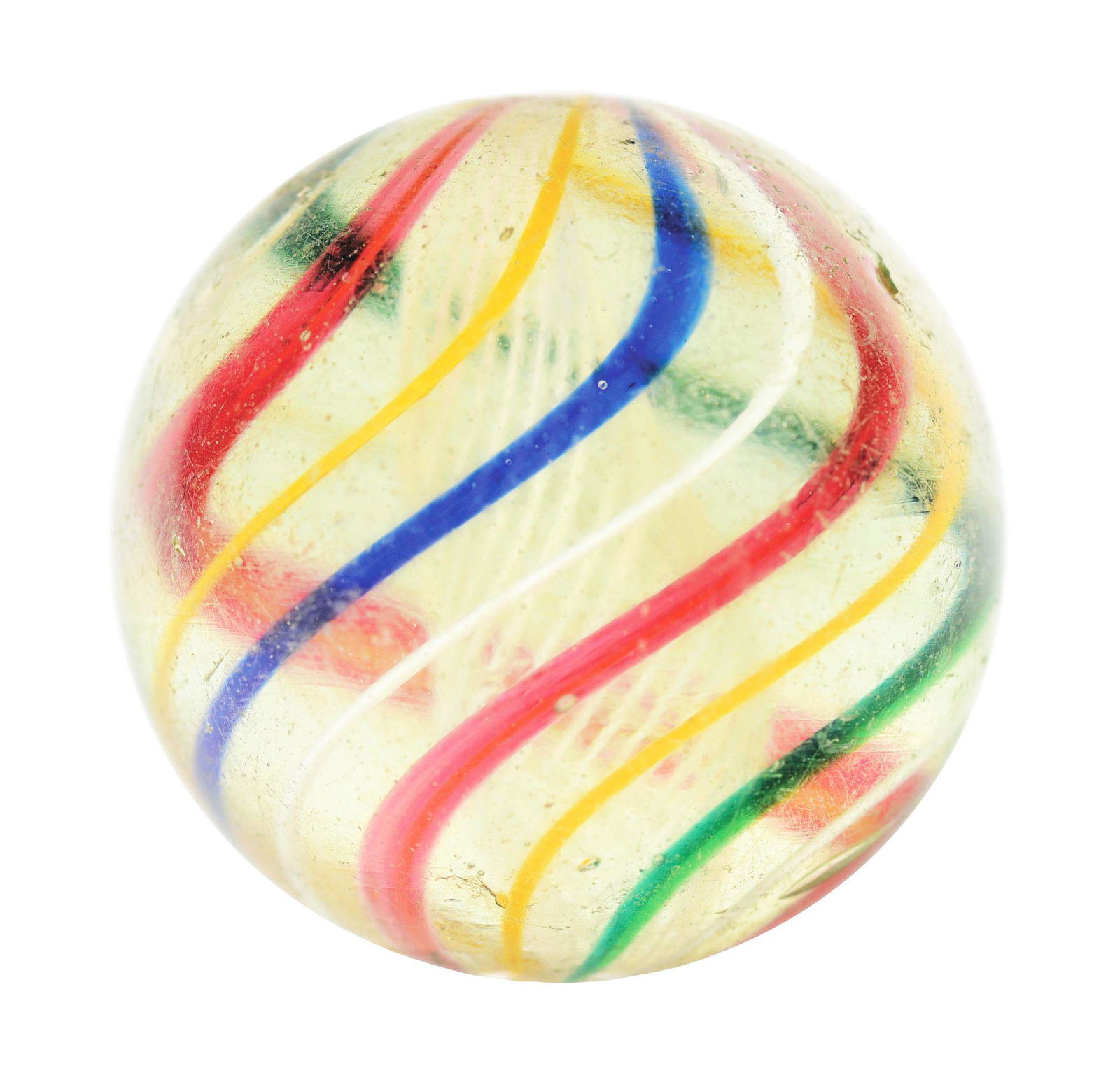 LARGE WHITE LATTICINO SWIRL MARBLE. (1 of 6)