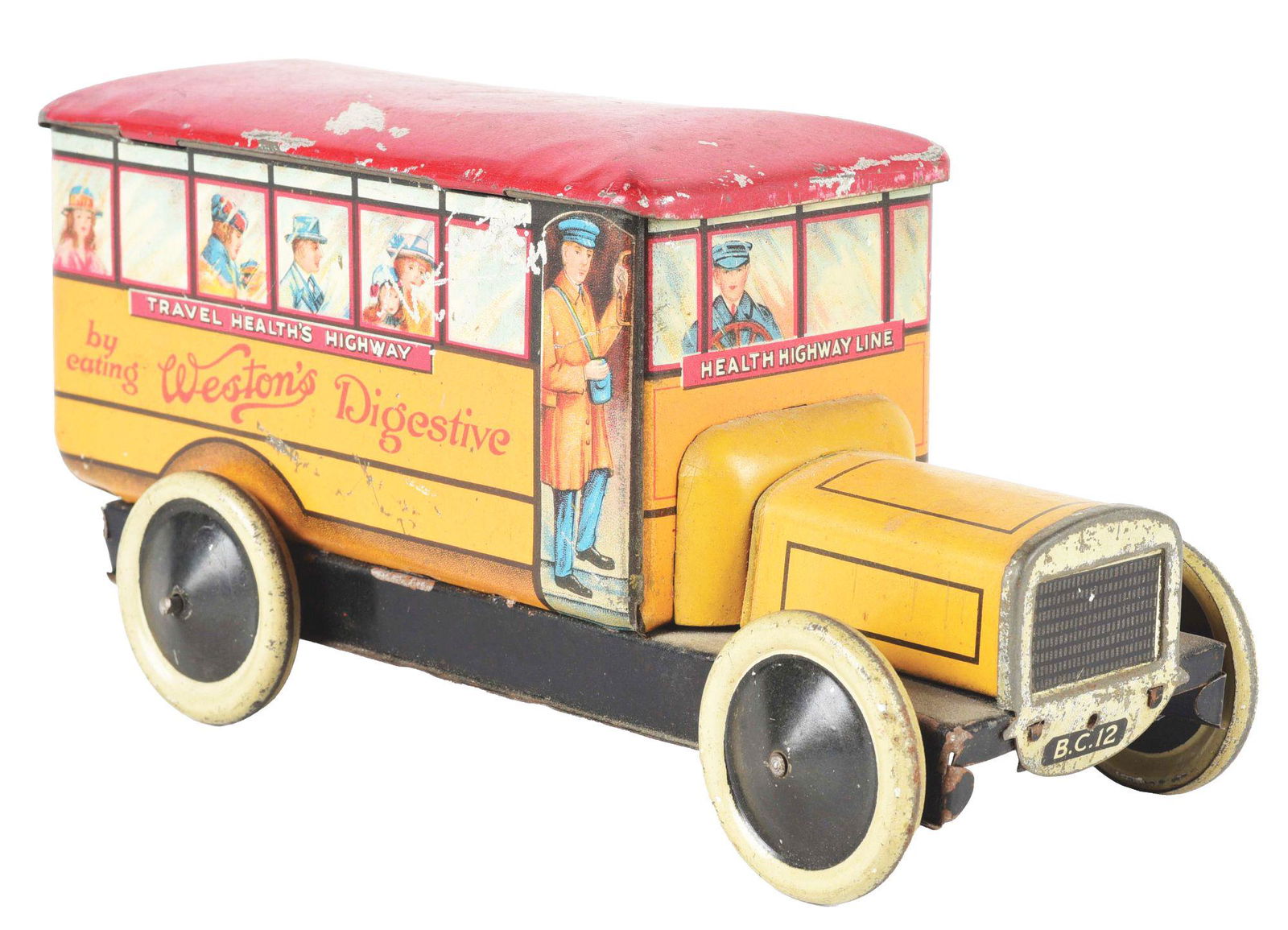 WESTON'S BUS BISCUIT TIN. (1 of 4)
