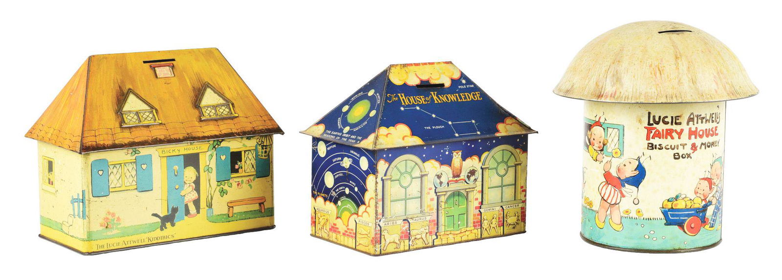 LOT OF 3: CRAWFORD BISCUIT TIN HOUSES. (1 of 5)