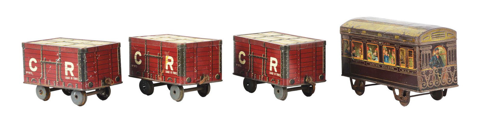 LOT OF 4: TRAIN CAR BISCUIT TINS. (1 of 4)