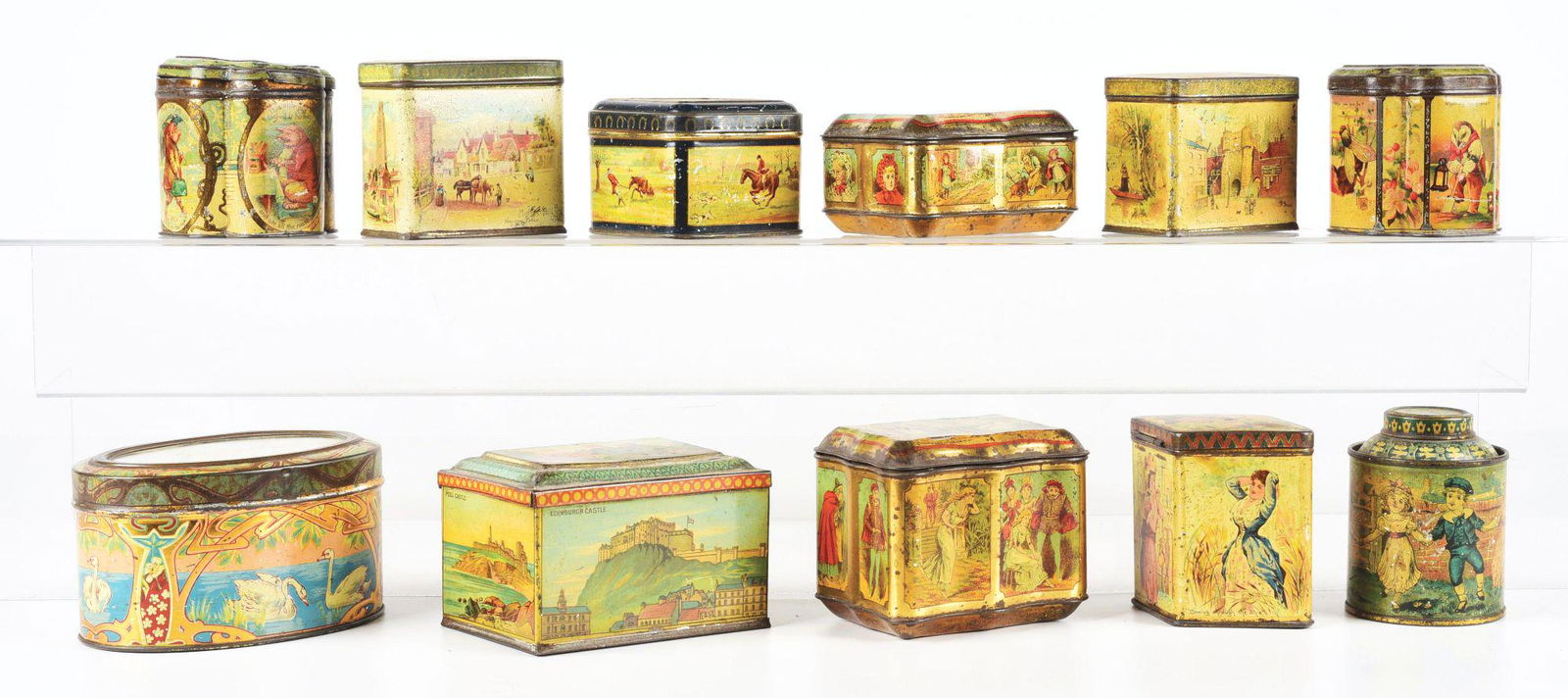 LOT OF 11: VICTORIAN MUSTARD TINS. (1 of 5)