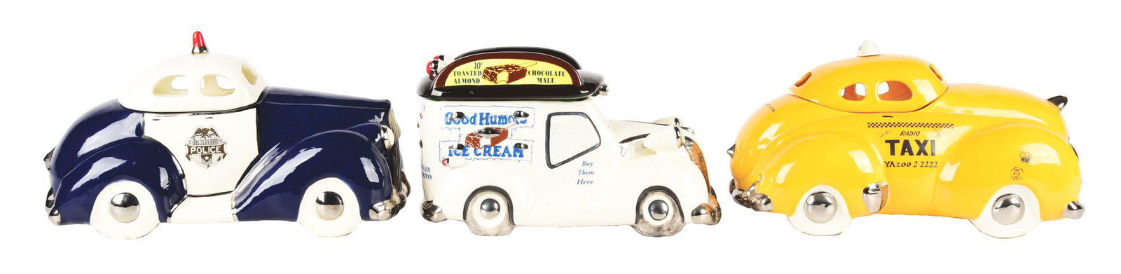 LOT OF 3: CONTEMPORARY VEHICLE COOKIE JARS. (1 of 4)