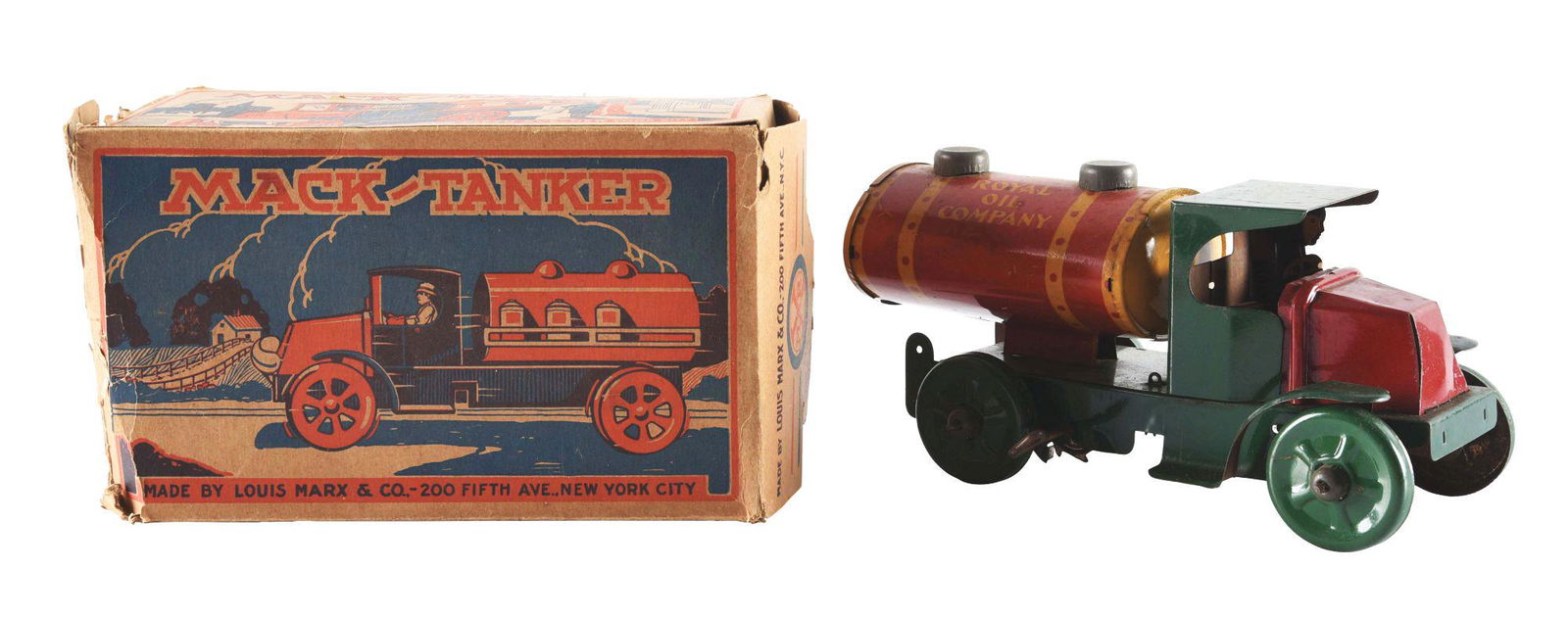 PRE-WAR TIN LITHO WIND-UP MARX TANKER TRUCK. (1 of 3)