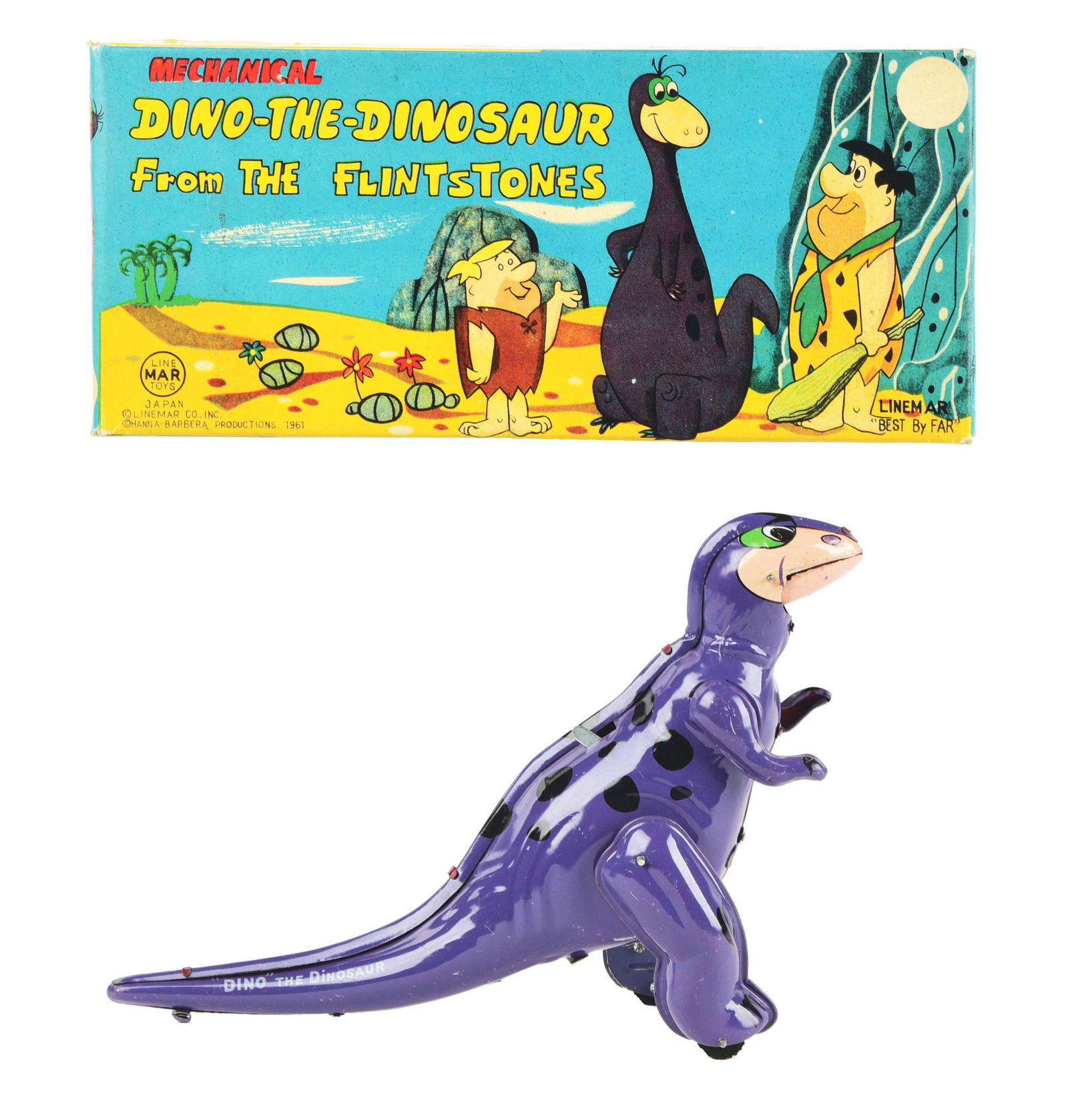 LINEMAR TIN LITHO FLINTSTONES DINO THE DINOSAUR WIND-UP (1 of 4)
