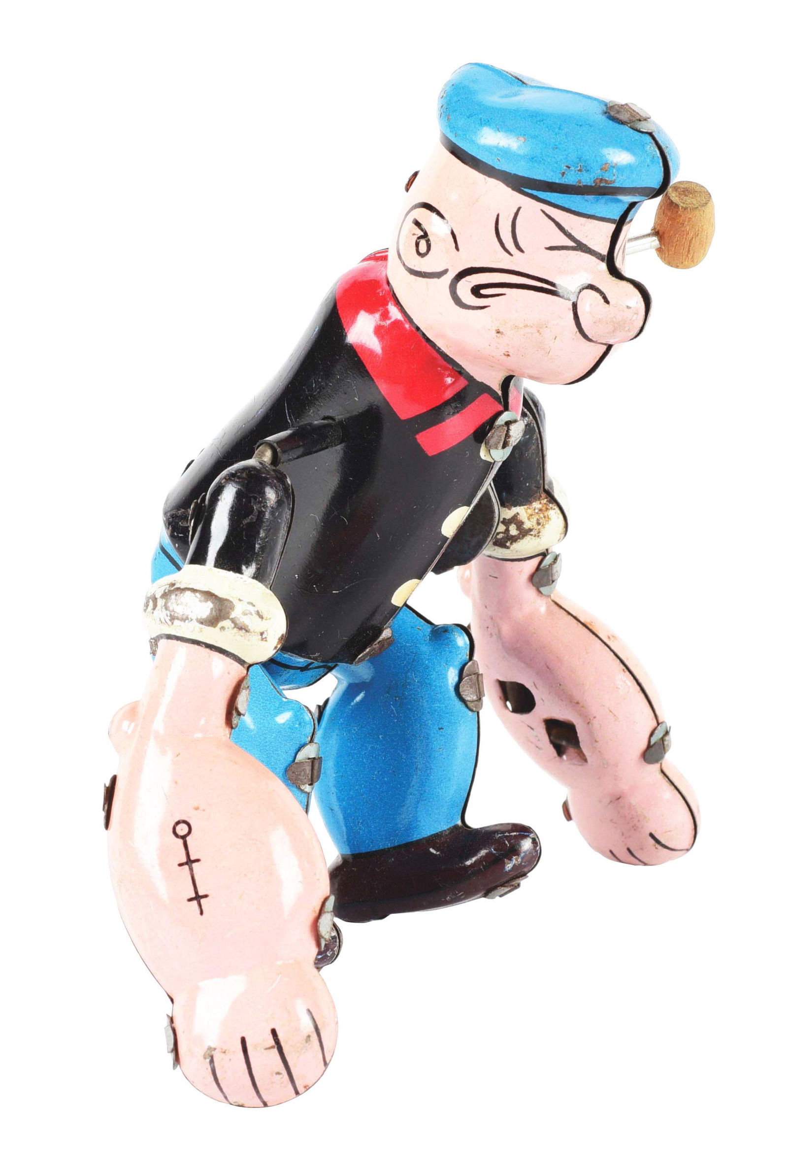 LINEMAR TIN LITHO WIND-UP POPEYE SOMERSAULT TOY. (1 of 4)