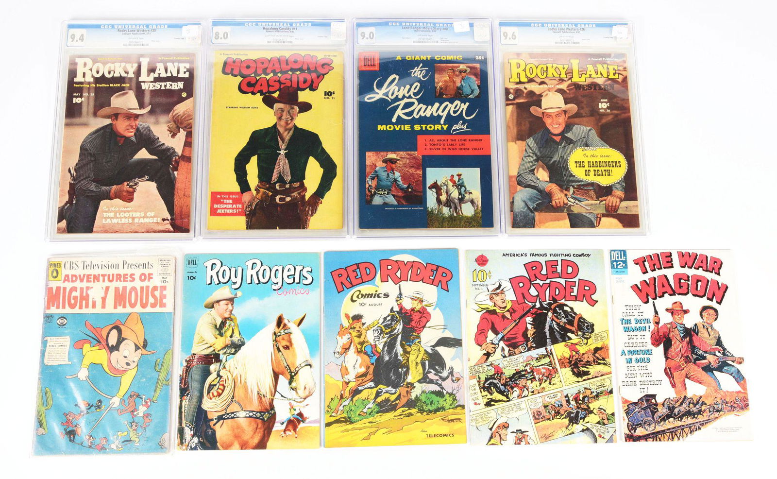 LOT OF 9: EARLY MOSTLY COWBOY COMIC BOOKS. (1 of 2)