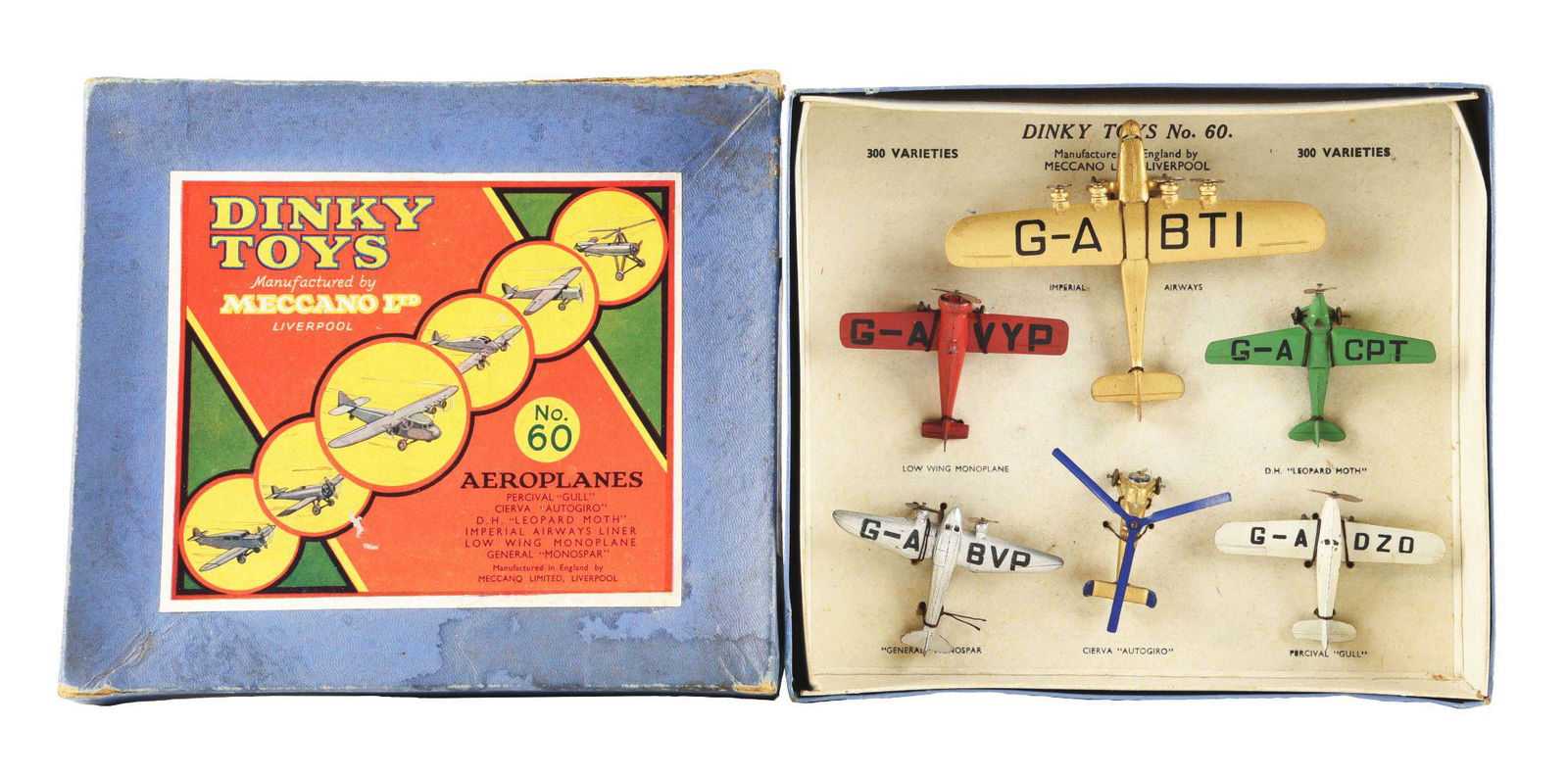 SCARCE SET OF MECHANO DIE-CAST DINKY TOYS AEROPLANES IN (1 of 2)