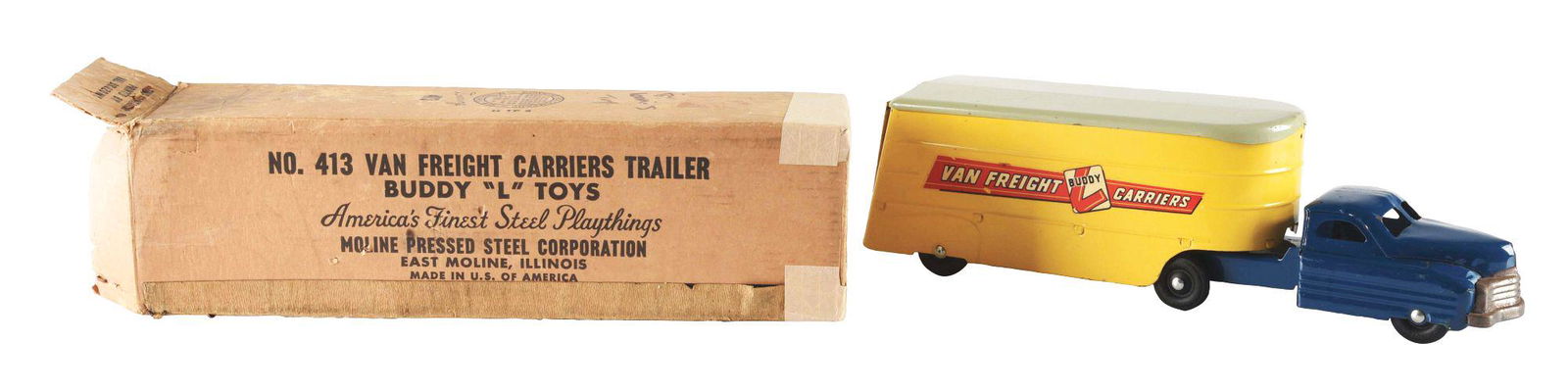PRESSED STEEL BUDDY "L"VAN FREIGHT CARRIERS TRUCK AND (1 of 3)