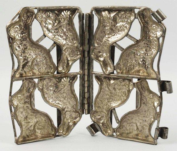 Metal Easter Rabbit Chocolate Mold.: Four rabbits. Size: 10" T.