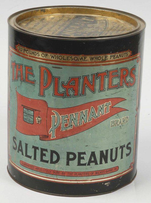 Planters Peanut 10-Pound Salted Peanuts Tin.: 9 - 3/4" T. (Very Good - Excellent).