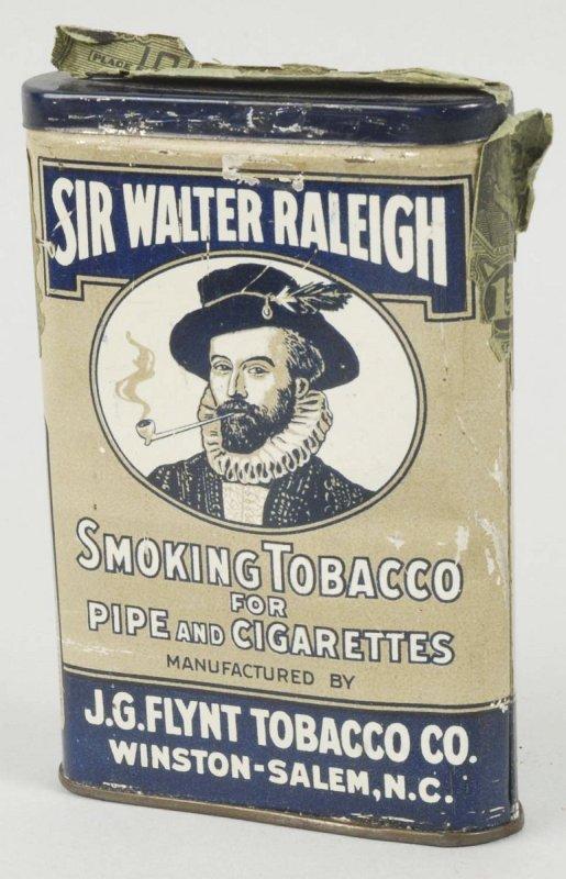 Sir Walter Raleigh Smoking Tobacco Pocket Tin.: 4 - 1/2" T. (Very Good - Excellent).