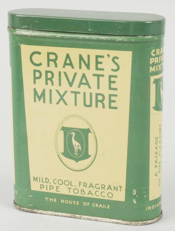 Cranes Private Mixture Tobacco Pocket Tin.: 4 - 1/4" T. (Excellent).