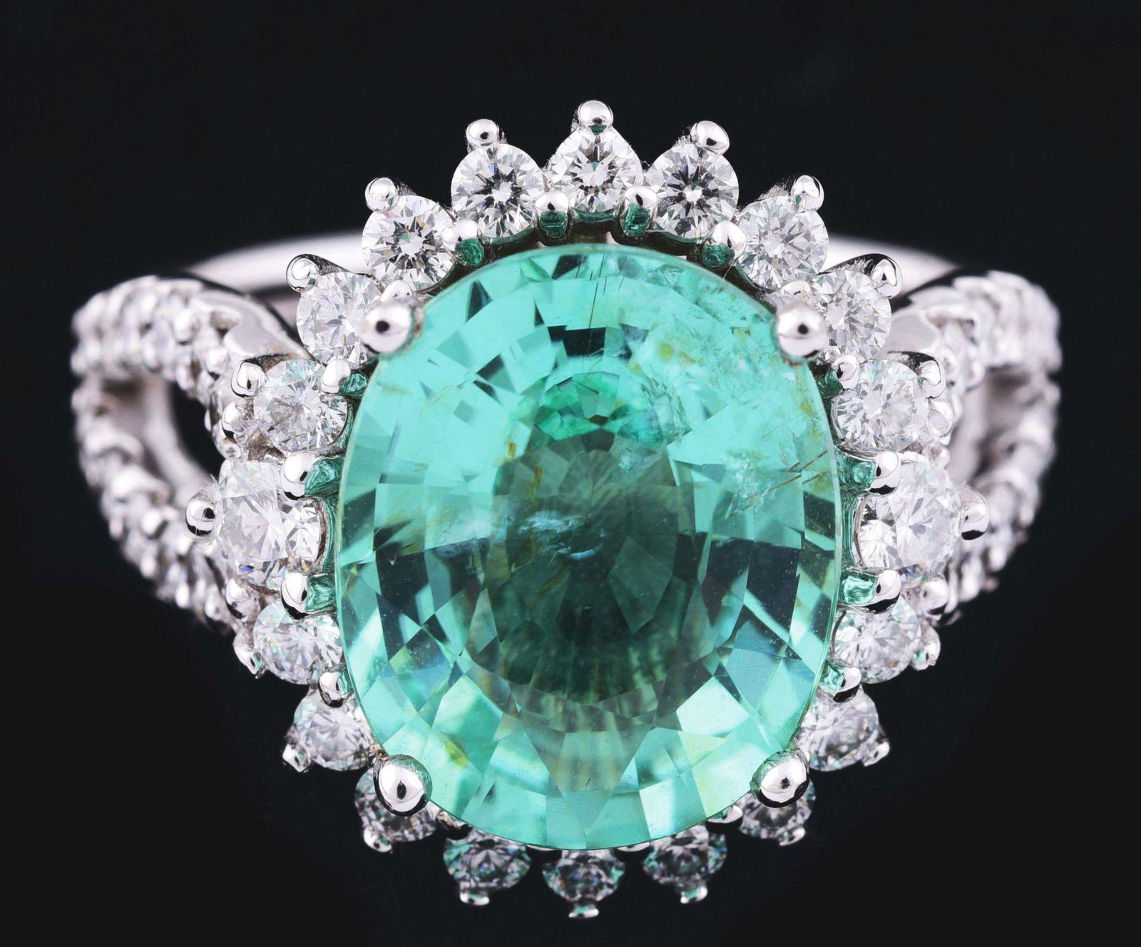 LADY'S 14K WHITE GOLD 4.62CT PARAIBA GREEN TOURMALINE (1 of 7)