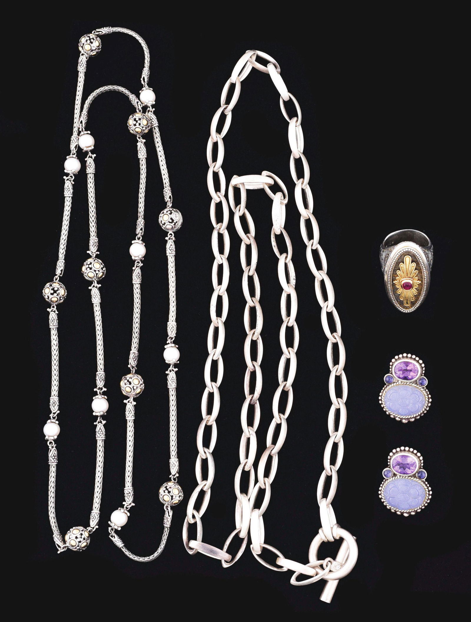 LOT OF 4: STERLING SILVER JEWELRY. (1 of 5)