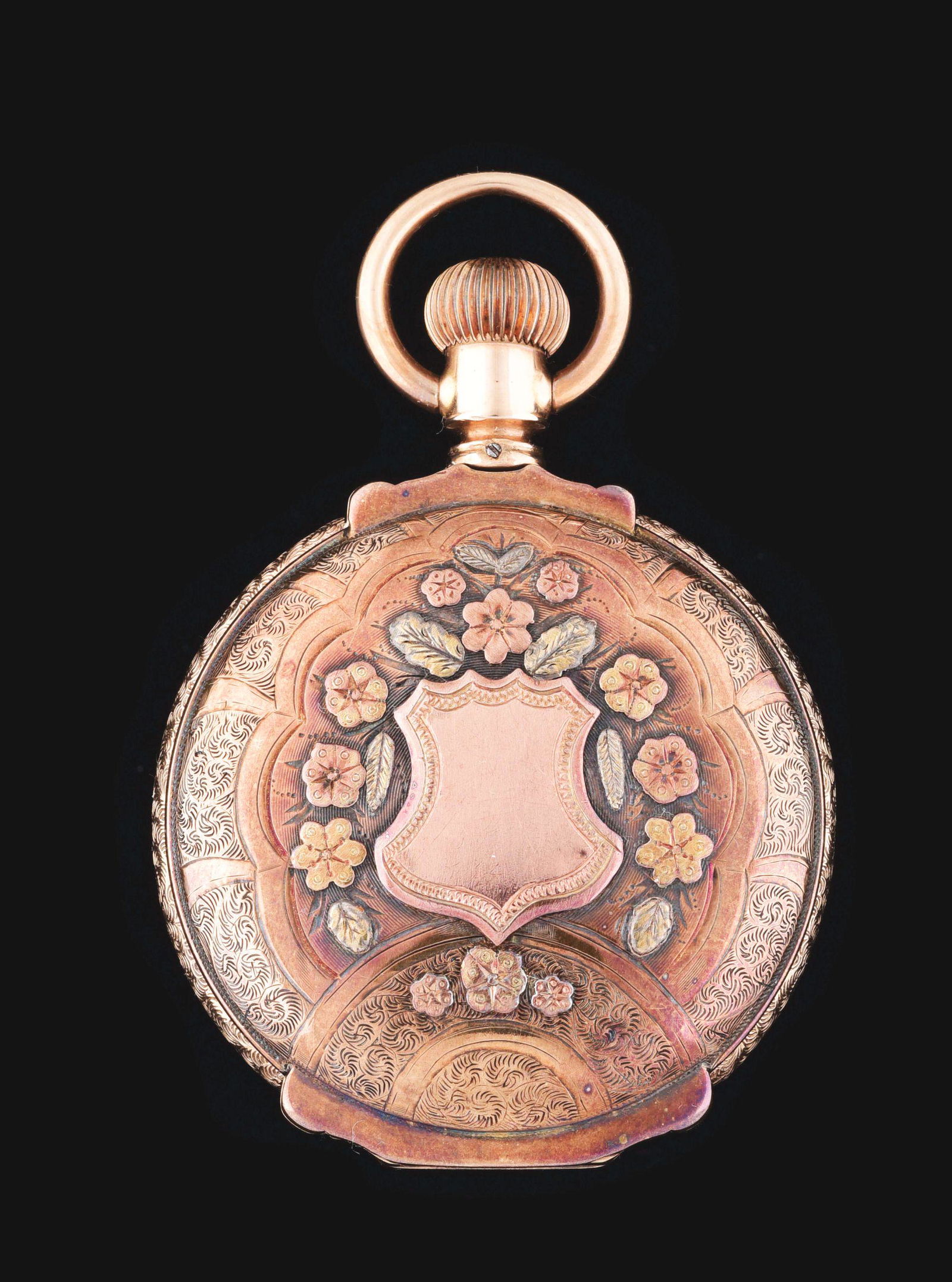 14K GOLD MULTI-COLOR ELGIN BOX HINGE H/C POCKET WATCH (1 of 8)