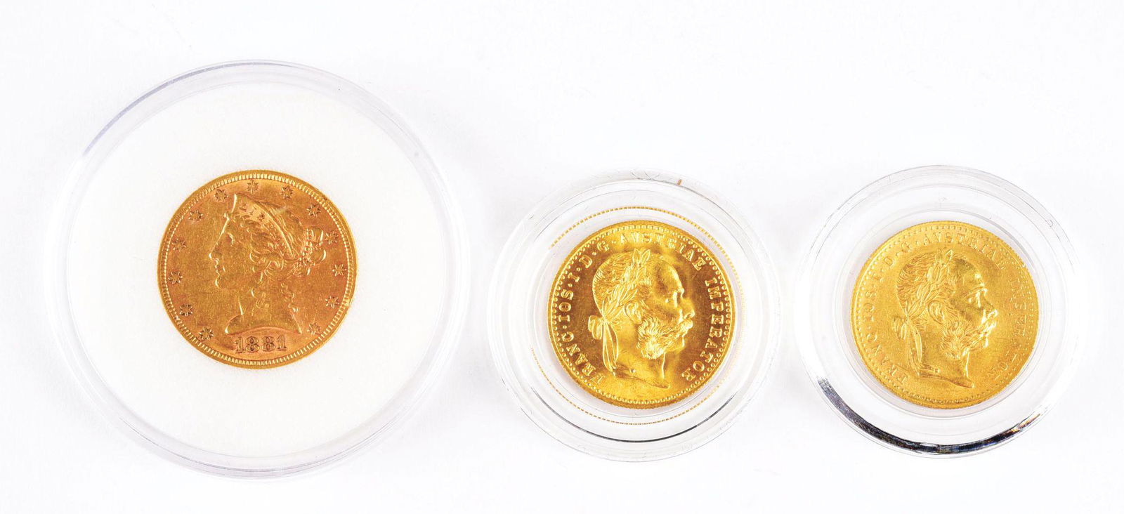 LOT OF 3: GOLD COINS 1 US AND 2 DUCATS. (1 of 2)