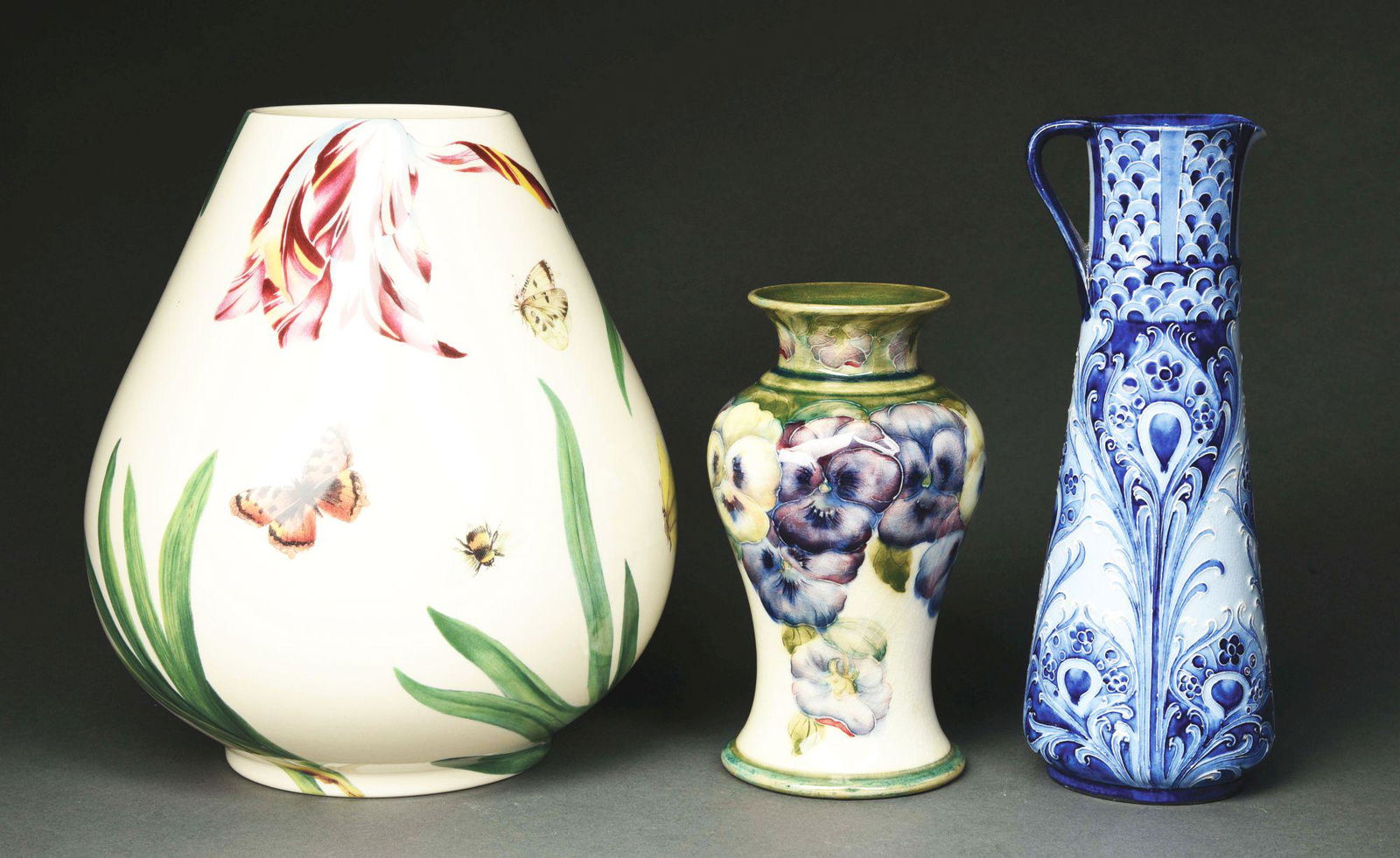 LOT OF 3: MOORCROFT AND SPODE POTTERY. (1 of 7)