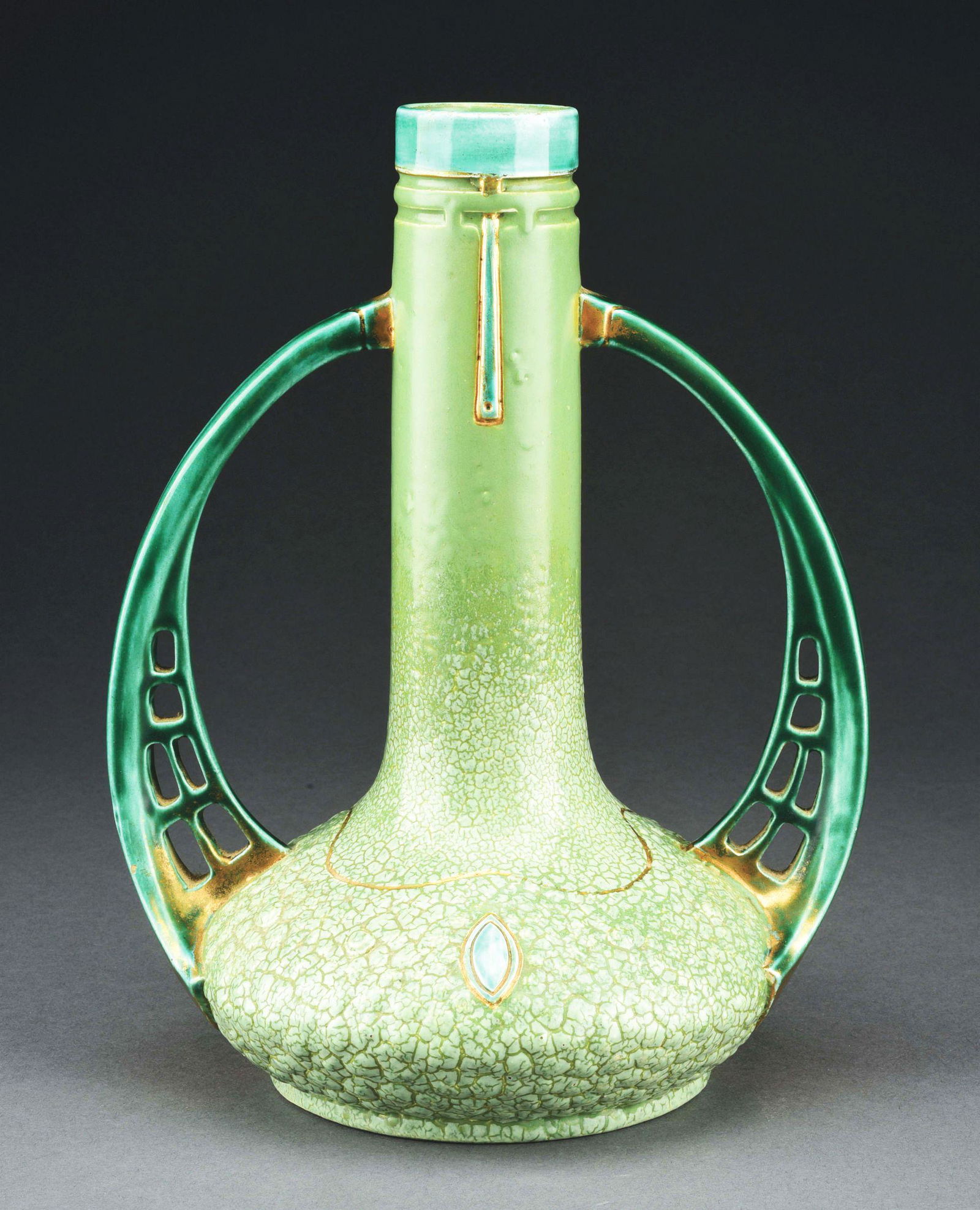 JULIUS DRESSLER RETICULATED HANDLE VASE WITH (1 of 7)