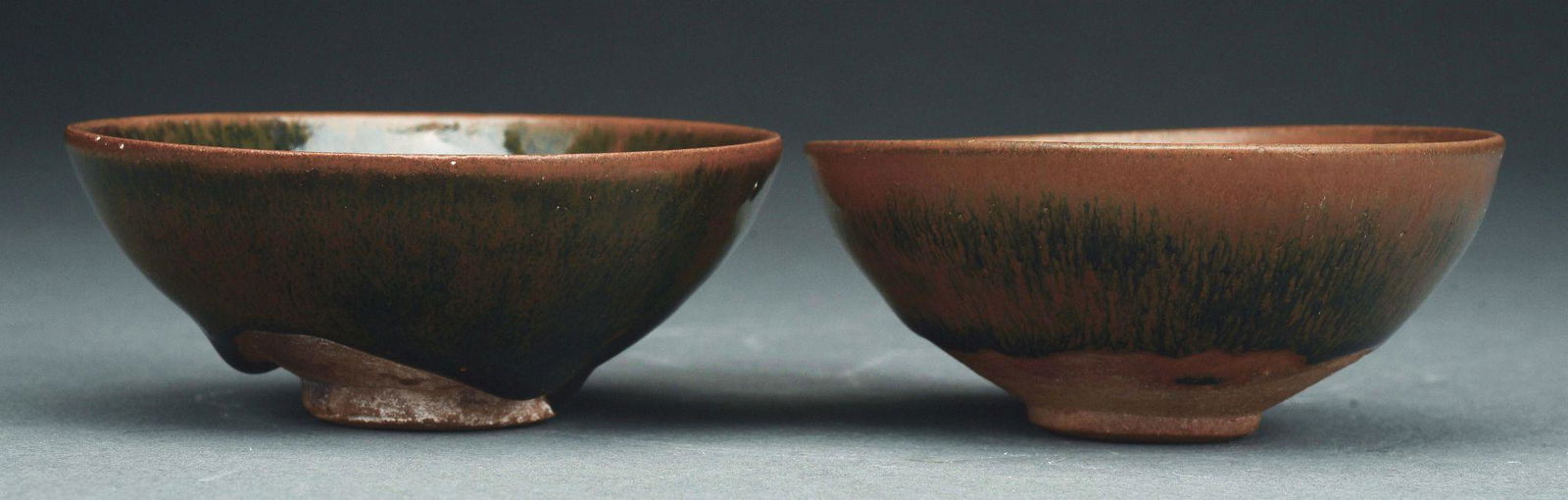 LOT OF 2: SMALL CHINESE JIAN KILN BOWLS. (1 of 6)
