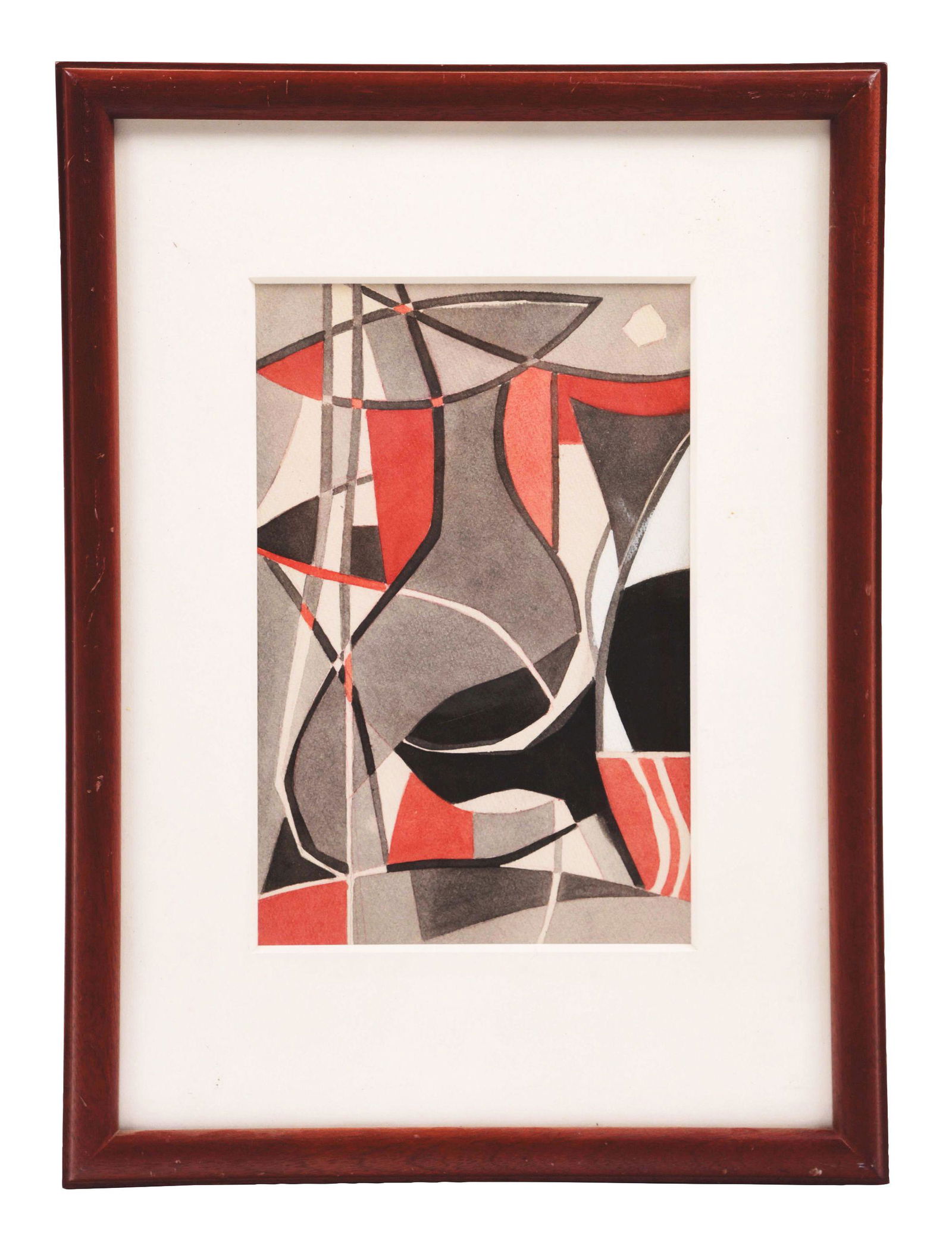CARL HOLTY FRAMED ABSTRACT WATERCOLOR PAINTING. (1 of 3)